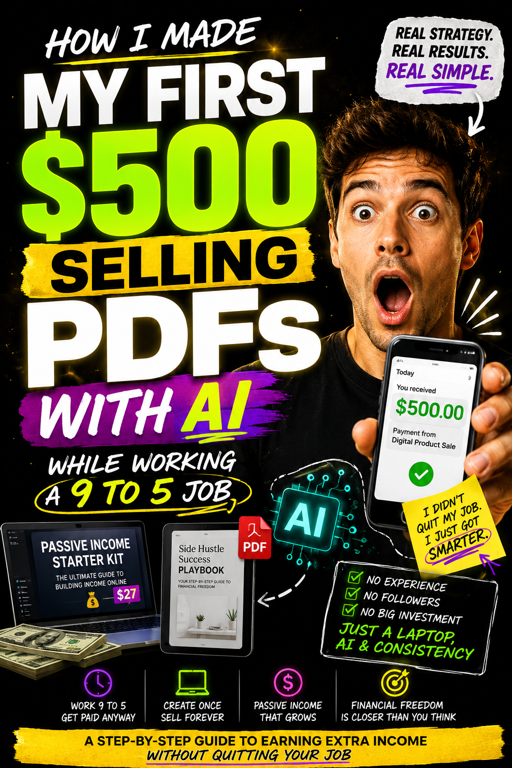 How I Made My First $500 Selling PDFs with AI While Working a 9 to 5 Job